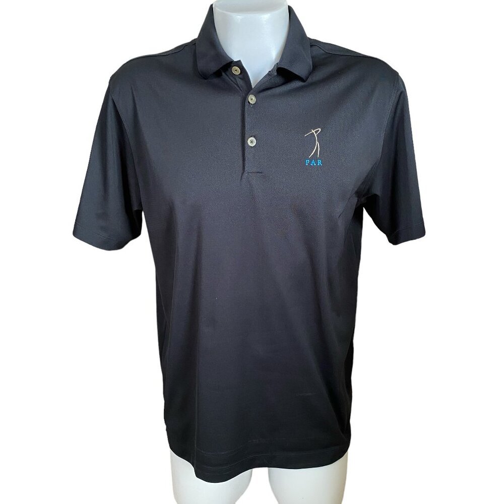 Nike Golf Dri-Fit men's large short sleeve collared black polo shirt